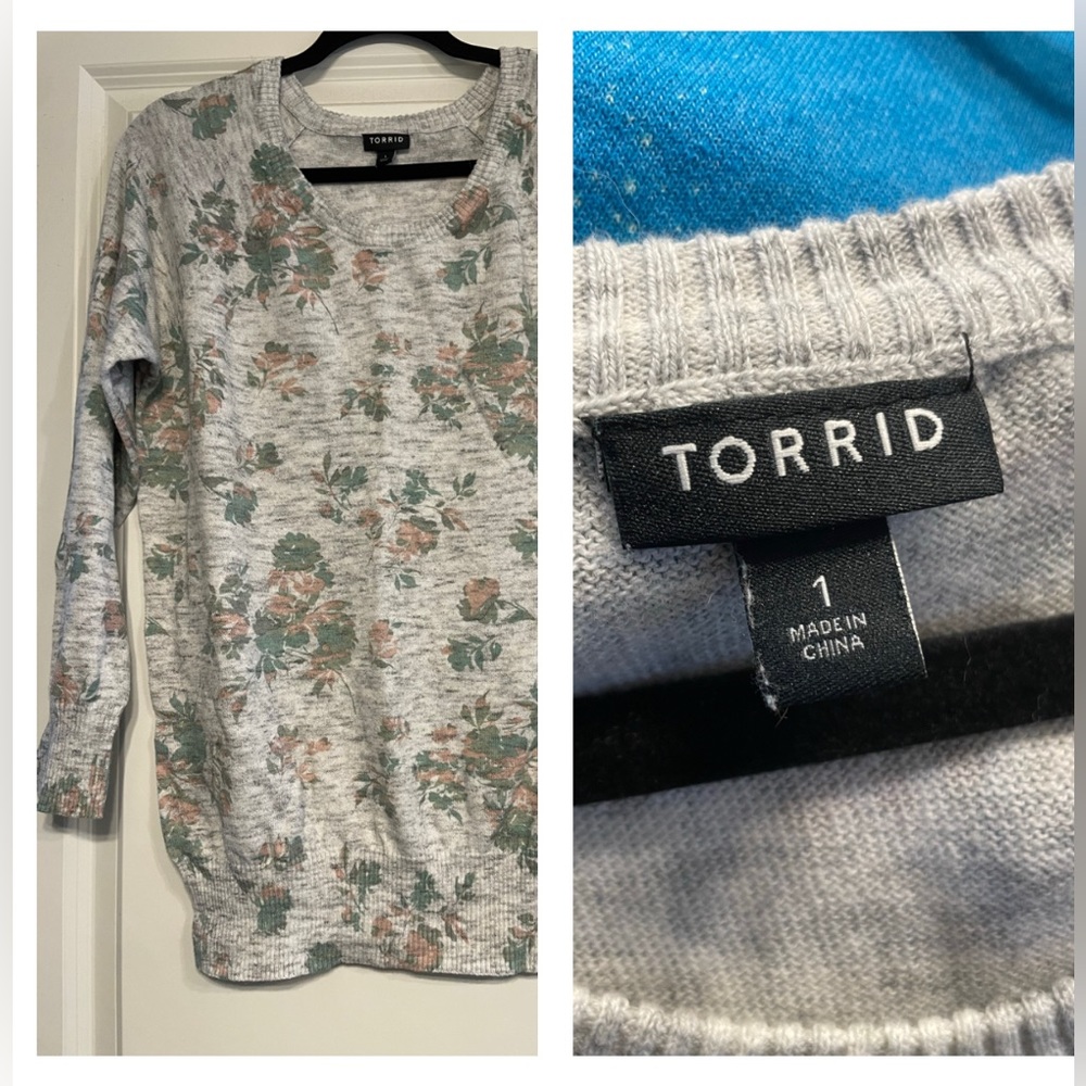 Torrid floral sweater, Sz. 1